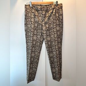 ZARA Snakeskin Print Straight Leg Pants